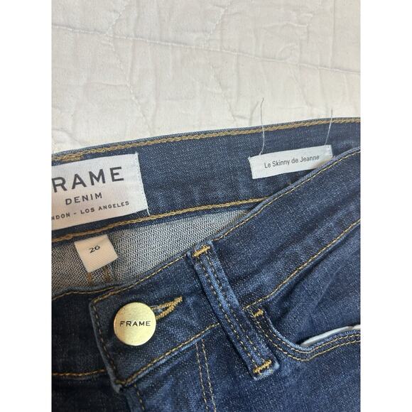 Frame Jeans Womens Sz 26 Blue Le Skinny De Jeanne Logo Denim Pockets - Picture 5 of 6